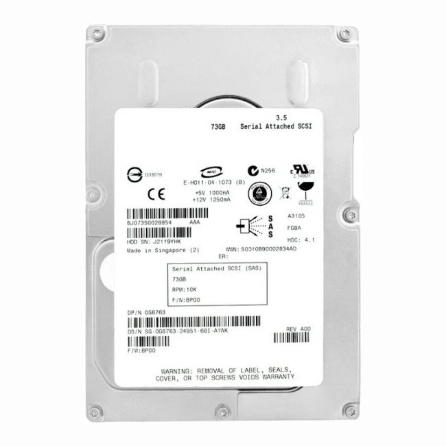 0G8763 Dell 73GB 10K RPM 3Gb/s SAS 64MB Cache 3.5-Inch Hard Disk Drive
SKU: 0G8763
Weight: 3.00 lbs
Condition: Refurbished
73GB 10,000 RPM SAS 3Gb/s 3.5-inch internal hard drive
16MB cache for efficient data retrieval
Hot-swap capability for seamless system upgrades
Compatible with various Dell server models