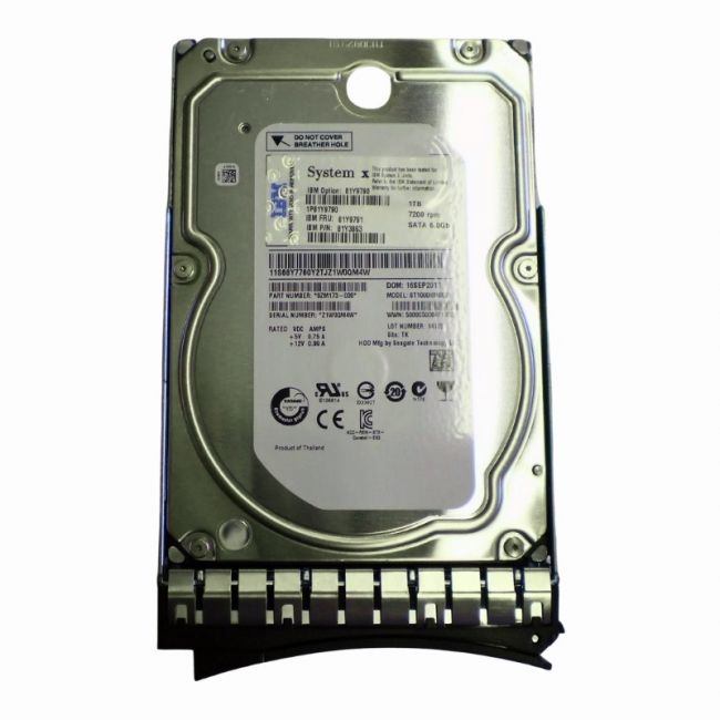 81Y9790 Lenovo 1TB 7.2K RPM 6Gb/s SATA Nearline Hot Swap 3.5-inch Internal Hard Disk Drive for System x3550 M5
SKU: 81Y9790
Weight: 3.00 lbs
Condition: Refurbished
1TB 7.2K RPM 6Gbps SATA 3.5-inch hot-swap internal hard drive
Engineered for Lenovo System x3550 M5 and other System x servers
Nearline storage ideal for archival and backup applications
Hot-swap capability for uninterrupted system maintenanc