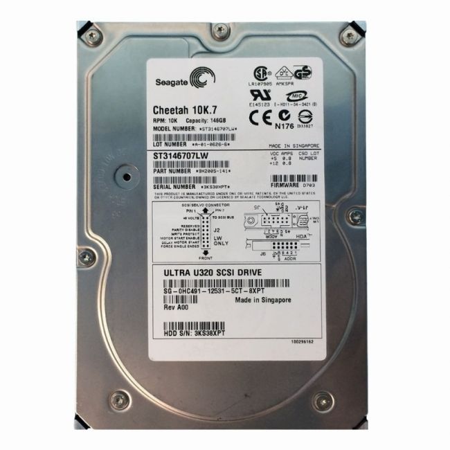 9X2005-141 Seagate Cheetah 10K.7 146GB 10K RPM Ultra-320 SCSI 68-Pin 8MB Cache 3.5-inch Hard Disk Drive
SKU: 9X2005-141
Weight: 3.00 lbs
Condition: Refurbished
146GB 10K RPM Ultra-320 SCSI 68-Pin 3.5-inch internal hard drive
8MB cache for improved data access and transfer speeds
Designed for enterprise servers and storage systems
Reliable performance with low power consumpti
