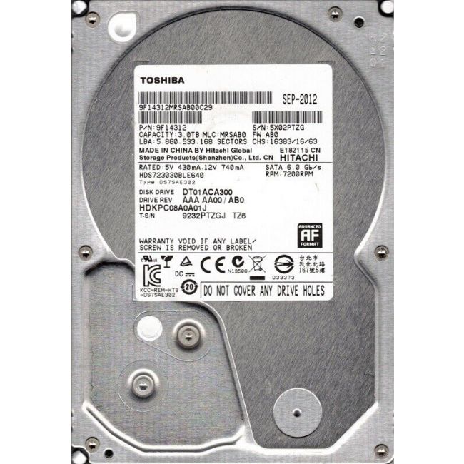 HDS723030BLE640 Hitachi 3TB 7200RPM SATA 6GB/s 64MB Cache 3.5-inch Hard Drive
SKU: HDS723030BLE640
Weight: 3.00 lbs
Condition: Refurbished
✔ 3TB capacity with 7200 RPM speed for optimal performance
✔ 64MB cache and SATA 6Gb/s interface for fast and reliable data transfer
✔ 3.5" form factor, designed for extensive storage solutions