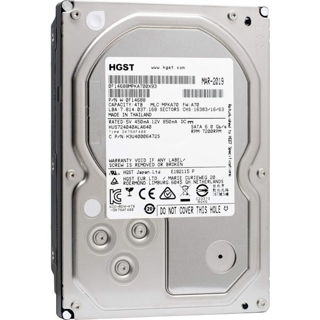 HUS724040ALA640 Hitachi 4TB 7200RPM SATA 6.0 Gbps 3.5 64MB Cache Ultrastar Hard Drive
SKU: HUS724040ALA640
Weight: 3.00 lbs
Condition: Refurbished
✔ 4TB capacity with 7200 RPM speed for high-performance storage
✔ 64MB cache and SATA 6.0 Gbps interface for fast data transfer
✔ 3.5" form factor, designed for reliability and durability in enterprise applications
