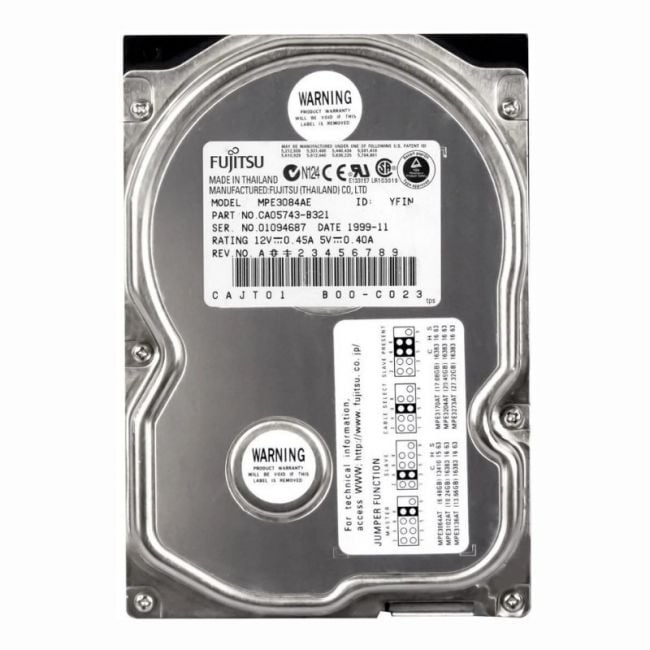 MPE3084AE Fujitsu 8.4GB 5.4K RPM IDE Ultra ATA/66 (ATA-5) 512KB Cache 3.5-inch Hard Drive
SKU: MPE3084AE
Weight: 3.00 lbs
Condition: Refurbished
8.4GB storage capacity for basic data storage needs
5,400 RPM spindle speed for efficient access to data
Ultra ATA/66 interface for reliable data transfer
3.5-inch form factor with 512KB cache for smooth performance