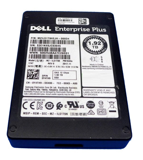 MZ-ILS1T9B - Samsung PM1633 1.92TB TLC SAS 12Gb/s HP 2.5-Inch SSD