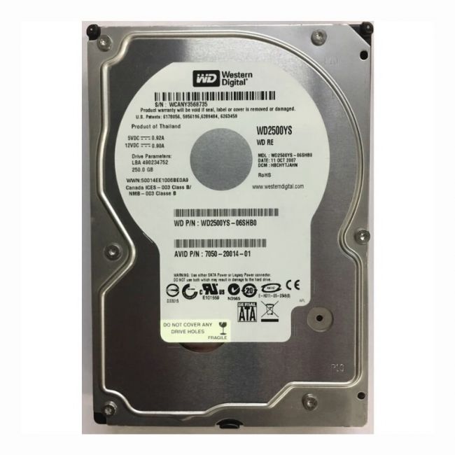 WD2500YS-06SHB0 Western Digital RE 250GB 7.2K RPM 3Gb/s SATA 512n 16MB Cache 3.5-Inch Hard Disk Drive
SKU: WD2500YS-06SHB0
Weight: 3.00 lbs
Condition: Refurbished
250GB capacity designed for enterprise-class reliability
7,200 RPM spindle speed for consistent performance
SATA 3.0Gb/s interface ensures stable data throughput
16MB cache and 3.5-inch form factor ideal for server use