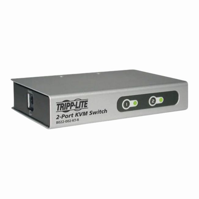 B022-002-KT-R Tripp Lite 2‑Port Dual Port Desktop KVM Switch with 2 Ps/2 Cable Kits
