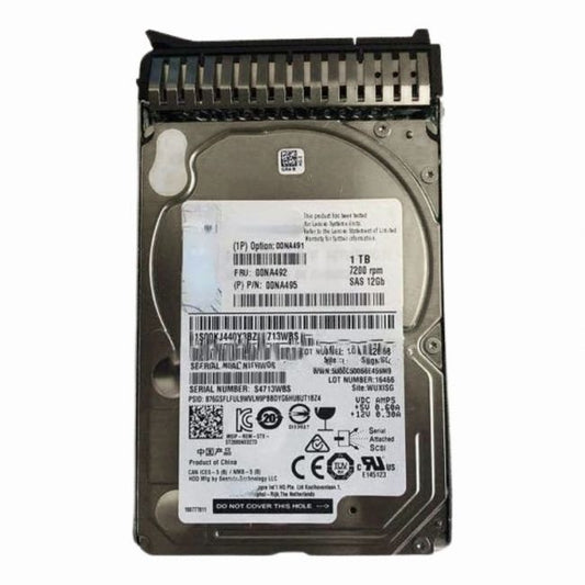 00NA492 Lenovo 1TB 7.2K RPM 12Gb/s SAS Hot Swap 2.5-inch Internal Hard Drive
SKU: 00NA492
Weight: 3.00 lbs
Condition: Refurbished
1TB 7.2K RPM SAS 12Gbps 2.5-inch internal hard drive
Designed for Lenovo System x and Flex System servers
64MB cache for efficient data processing
Hot-swap capability for seamless maintenance