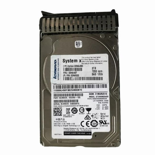 00NA496 Lenovo 2TB 7.2K RPM 12Gb/s SAS Nearline Hot Swap 2.5-inch Internal Hard Drive for System x3550 M5 Server
SKU: 00NA496
Weight: 3.00 lbs
Condition: Refurbished
2TB 7.2K RPM Nearline SAS 12Gbps 2.5-inch internal hard drive
Designed for Lenovo System x3550 M5 servers
Hot-swappable for seamless maintenance