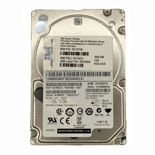 00Y5708 IBM 900GB 10K RPM 6Gb/s SAS 2.5-inch Internal Hard Drive
SKU: 00Y5708
Weight: 3.00 lbs
Condition: Refurbished
900GB 10K RPM SAS 6Gbps 2.5-inch internal hard drive
Compatible with IBM Storwize V3700 and V3500 storage systems
Hot-pluggable design for easy maintenance