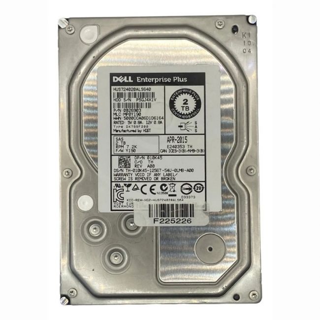 010K45 Dell 2TB 7.2K RPM 6Gb/s SAS 512n 64MB Cache 3.5-inch Internal Hard Drive
SKU: 010K45
Weight: 3.00 lbs
Condition: Refurbished
2TB 7.2K RPM SAS 6Gbps 3.5-inch internal hard drive
64MB cache for improved data access speeds
Hot-pluggable design for seamless server maintenance
Compatible with various Dell PowerEdge and Compellent systems
