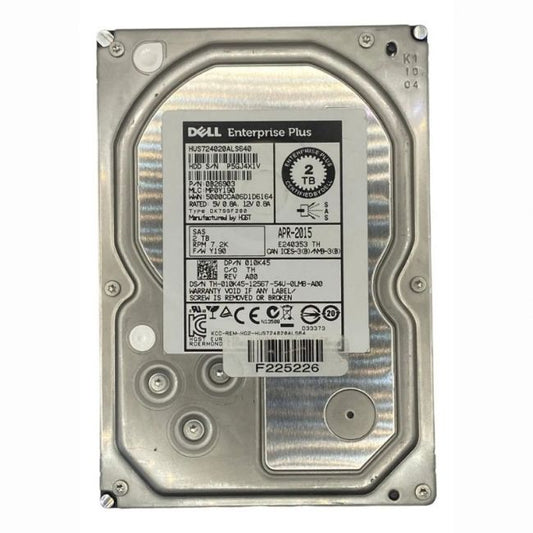 010K45 Dell 2TB 7.2K RPM 6Gb/s SAS 512n 64MB Cache 3.5-inch Internal Hard Drive
SKU: 010K45
Weight: 3.00 lbs
Condition: Refurbished
2TB 7.2K RPM SAS 6Gbps 3.5-inch internal hard drive
64MB cache for improved data access speeds
Hot-pluggable design for seamless server maintenance
Compatible with various Dell PowerEdge and Compellent systems
