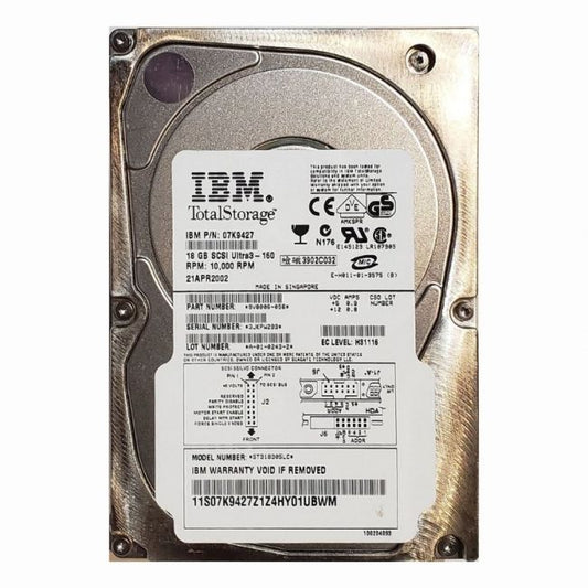 07K9427 IBM 18GB 10K RPM Ultra-160 SCSI 3.5-inch Hard Drive