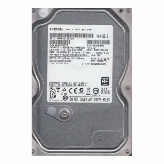 0F13178 Hitachi Deskstar 7K1000.D 500GB 7.2K RPM 6Gb/s SATA 512e 32MB Cache 3.5-Inch Hard Disk Drive
SKU: 0F13178
Weight: 3.00 lbs
Condition: Refurbished
500GB storage capacity ideal for desktops and workstations
7,200 RPM spindle speed ensures responsive performance
SATA 6Gb/s interface with 512e format for improved data handling
3.5-inch form factor with 32MB cache for faster access and transfer speeds