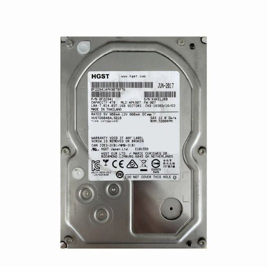 0F22941 HGST Hitachi Ultrastar 7K6000 4TB 7.2K RPM 12Gb/s SAS 512n 128MB Cache ISE 3.5-inch Hard Disk Drive
SKU: 0F22941
Weight: 3.00 lbs
Condition: Refurbished
4TB 7.2K RPM SAS 12Gbps 3.5-inch internal hard drive
128MB cache for enhanced data processing
Instant Secure Erase (ISE) for secure data sanitization
Designed for enterprise applications and data centers