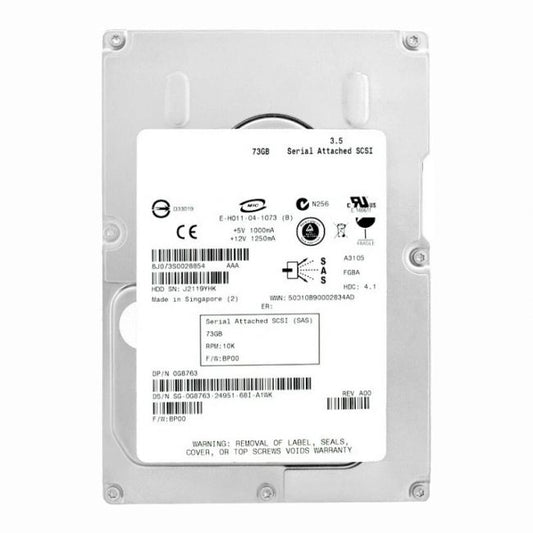 0G8763 Dell 73GB 10K RPM 3Gb/s SAS 64MB Cache 3.5-Inch Hard Disk Drive
SKU: 0G8763
Weight: 3.00 lbs
Condition: Refurbished
73GB 10,000 RPM SAS 3Gb/s 3.5-inch internal hard drive
16MB cache for efficient data retrieval
Hot-swap capability for seamless system upgrades
Compatible with various Dell server models