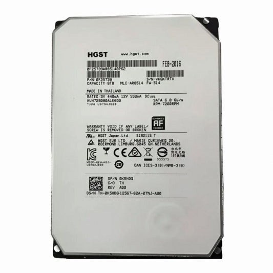 0K5HDG Dell 8TB 7.2K RPM 6Gb/s SATA 3.5-inch Hard Disk Drive
SKU: 0K5HDG
Weight: 3.00 lbs
Condition: Refurbished
8TB storage capacity for extensive data storage
7,200 RPM spindle speed for reliable performance
6Gbps SATA interface for efficient data transfer
3.5-inch form factor compatible with various systems