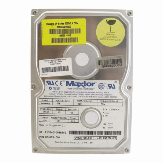 166973-001 Compaq 6.4GB 5.4K RPM ATA-33 3.5-inch Hard Drive
SKU: 166973-001
Weight: 3.00 lbs
Condition: Refurbished
6.4GB 3.5-inch internal hard drive for legacy systems
5,400 RPM spindle speed for basic data access
ATA/IDE (ATA-33) interface for standard connectivity
Designed for compatibility with older Compaq systems