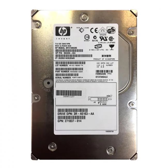 360209-004 HP 72.8GB 15K RPM Ultra-320 SCSI 3.5-inch Hard Drive