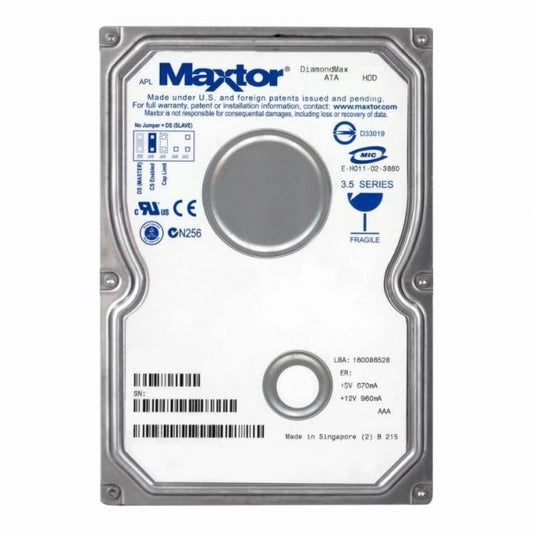 5T020H2 Maxtor DiamondMax Plus 60 20.4GB 7.2K RPM ATA-100 2MB Cache 3.5-Inch Hard Drive
SKU: 5T020H2
Weight: 3.00 lbs
Condition: Refurbished
20.4GB 7200 RPM ATA-100 3.5-inch internal hard drive
2MB cache with Ultra DMA Mode 5 for up to 100MB/s transfer rates
8.7ms average seek time for responsive data access
Ideal for legacy desktop systems and data recovery applications
