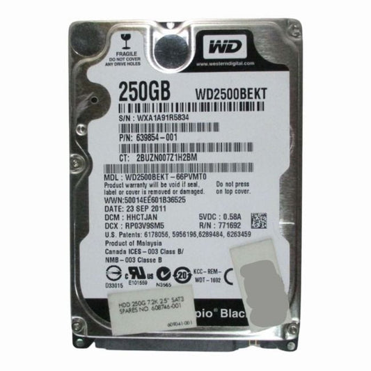608746-001 HP 250GB 7.2K RPM 3Gb/s SATA 2.5-inch Hard Drive
SKU: 608746-001
Weight: 3.00 lbs
Condition: Refurbished
250GB storage capacity ideal for everyday computing needs
7,200 RPM spindle speed for fast data access
SATA 3Gb/s interface for reliable data transfers
2.5-inch form factor for compact installation