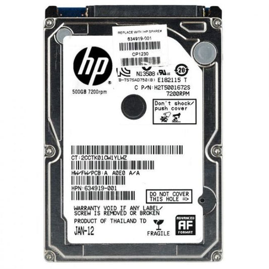 634919-001 HP 500GB 7200RPM SATA 3Gb/s 2.5-inch Hard Drive
SKU: 634919-001
Weight: 3.00 lbs
Condition: Refurbished
✔ 500GB capacity with 7200 RPM speed for efficient performance
✔ SATA 3Gb/s interface for fast and reliable data transfer
✔ 2.5" form factor designed for laptops and compact systems