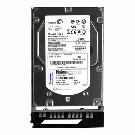 67Y2616-08 Lenovo 300GB 15K RPM 6Gb/s SAS 16MB Cache 3.5-Inch Hot Swap Hard Drive
SKU: 67Y2616-08
Weight: 3.00 lbs
Condition: Refurbished
300GB storage capacity with 15,000 RPM spindle speed for fast data access
6Gb/s SAS interface ensures high-speed, reliable data transfer
16MB cache enhances read/write efficiency during intense operations
Hot swap capability allows easy replacement without system downtime
