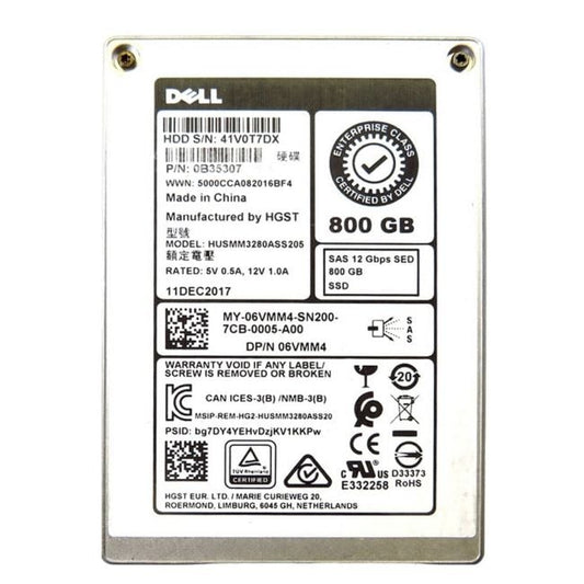 6VMM4 Dell 800GB SED 12Gb/s SAS 2.5-inch Solid State Drive - Hyper Tech Supplies