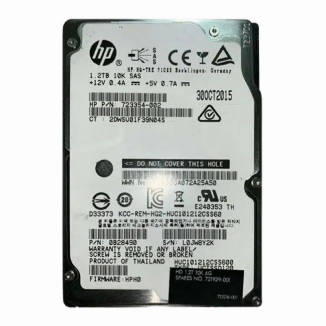 721929-001 - HP Savvio 10K.7 1.2TB 10K RPM SAS 6Gb/s 64MB Cache 2.5-Inch Hot-Swap SFF Hard Drive