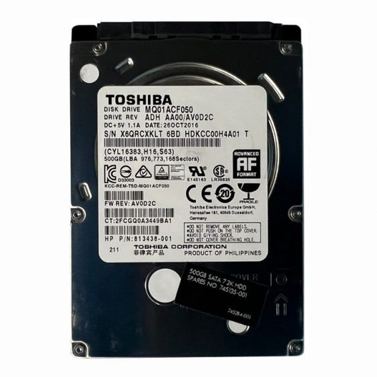 813438-001 HP 500GB 7.2K RPM 6Gb/s SATA NHP 16MB Cache 2.5-inch Hard Drive
SKU: 813438-001
Weight: 3.00 lbs
Condition: Refurbished
500GB storage capacity for ample data storage
7,200 RPM speed for fast data access
SATA 6Gb/s interface for high-speed data transfers
2.5-inch form factor with 16MB cache for enhanced performance