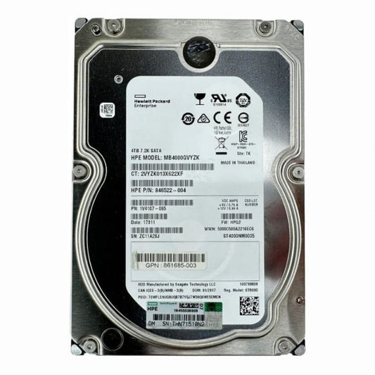 846522-004 HPE 4TB 7.2K RPM 6Gb/s SATA Midline Hot Swap 3.5-inch Internal Hard Disk Drive with Smart Carrier
SKU: 846522-004
Weight: 3.00 lbs
Condition: Refurbished
4TB 7.2K RPM SATA 6Gbps 3.5-inch Midline hard drive
Equipped with HPE Smart Carrier for hot-swap functionality
Designed for HPE ProLiant Gen9 and Gen10 servers
Digitally signed firmware ensures secure and reliable operation