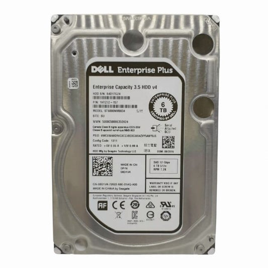8D1V4 Dell 6TB 7.2K RPM 12Gb/s SAS 128MB Cache 3.5-inch Internal Hard Drive
