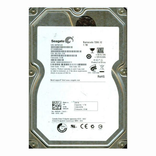 9SL154-516 Seagate BarraCuda 7200.12 1TB 7.2K RPM 3Gb/s SATA 512n 32MB Cache 3.5-Inch Hard Disk Drive
SKU: 9SL154-516
Weight: 3.00 lbs
Condition: Refurbished
1TB storage capacity for ample file storage and data management
7,200 RPM spindle speed for fast data retrieval and access
32MB cache for improved performance in multitasking and data transfer
3.5-inch form factor with SATA 3Gb/s interface for seamless integration