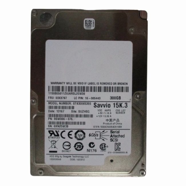 9SW066-076 Seagate Savvio 15K.3 300GB 15K RPM 6Gb/s SAS 64MB Cache 2.5-inch Internal Hard Drive
SKU: 9SW066-076
Weight: 3.00 lbs
Condition: Refurbished
300GB 15K RPM SAS 6Gbps 2.5-inch enterprise hard drive
64MB cache with multi-segmented caching for optimized performance
Sustained data transfer rates up to 202 MB/s
Designed for 24/7 operation with 2 million hours MTBF