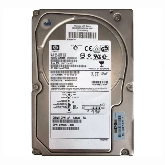 BD03695A27 HP 36.4GB 10K RPM Ultra-320 SCSI 3.5-inch Hard Drive
SKU: BD03695A27
Weight: 3.00 lbs
Condition: Refurbished
36.4GB storage capacity suitable for high-performance applications
10,000 RPM spindle speed for fast data access and improved system performance
Ultra-320 SCSI interface for high-speed data transfer in enterprise systems
3.5-inch form factor designed for standard server configurations