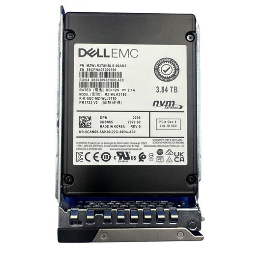 G5N65 Dell 3.84TB PCIe Gen 4.0 x4 NVMe Read Intensive U.2 SFF Solid State Drive
SKU: G5N65
Weight: 3.00 lbs
Condition: Refurbished
3.84TB capacity built for high-volume, read-intensive applications
PCIe Gen 4.0 x4 NVMe interface for ultra-fast data transfer
Read-intensive design offering speed and long-term efficiency
U.2 SFF form factor ensures seamless server integration