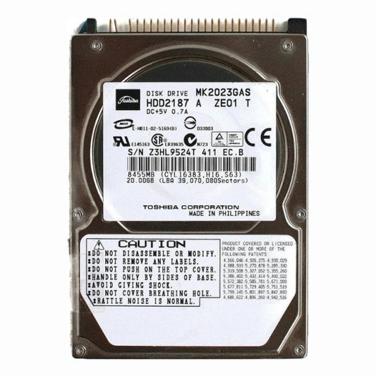 HDD2187 Toshiba 20GB 4.2K RPM ATA/100 2.5-inch Hard Disk Drive
SKU: HDD2187
Weight: 3.00 lbs
Condition: Refurbished
20GB storage capacity ideal for portable or legacy systems
4,200 RPM spindle speed for basic data access
ATA/100 interface offering stable performance in older laptops
2.5-inch form factor perfect for compact systems