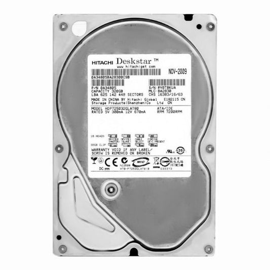HDP725032GLAT80 Hitachi Deskstar P7K500 320GB 7.2K RPM IDE Ultra ATA/133 (ATA-7) 8MB Cache 3.5-inch Hard Disk Drive
SKU: HDP725032GLAT80
Weight: 3.00 lbs
Condition: Refurbished
320GB storage capacity ideal for mid-range desktop setups
7,200 RPM spindle speed for quick data access
Ultra ATA/133 interface with ATA-7 standard for reliable performance
8MB cache for enhanced read/write efficiency