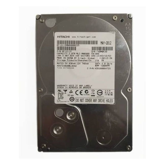 HDS723020BLA642 Hitachi Deskstar 7K3000 2TB 7200RPM SATA 6GB/s 64MB Cache 3.5-inch Hard Drive
SKU: HDS723020BLA642
Weight: 3.00 lbs
Condition: Refurbished
HDS723020BLA642 Hitachi Deskstar 7K3000 2TB 7200RPM SATA 6GB/s 64MB Cache 3.5-inch Hard Drive