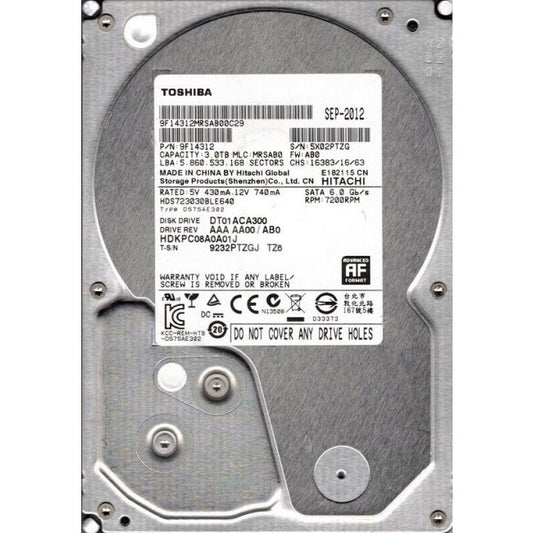 HDS723030BLE640 Hitachi 3TB 7200RPM SATA 6GB/s 64MB Cache 3.5-inch Hard Drive
SKU: HDS723030BLE640
Weight: 3.00 lbs
Condition: Refurbished
✔ 3TB capacity with 7200 RPM speed for optimal performance
✔ 64MB cache and SATA 6Gb/s interface for fast and reliable data transfer
✔ 3.5" form factor, designed for extensive storage solutions
