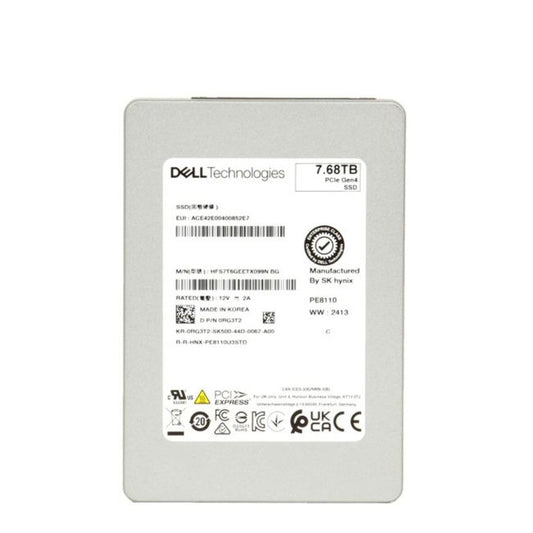 HFS7T6GEETX099N Hynix 7.68TB PCIe Gen 4.0 x4 NVMe U.2 2.5-inch Solid State Drive
SKU: HFS7T6GEETX099N
Weight: 3.00 lbs
Condition: Refurbished
7.68TB high-capacity SSD designed for enterprise workloads
PCIe Gen 4.0 x4 NVMe interface ensures ultra-fast data access
U.2 2.5-inch form factor supports high-density deployments
Engineered for high-performance storage environments