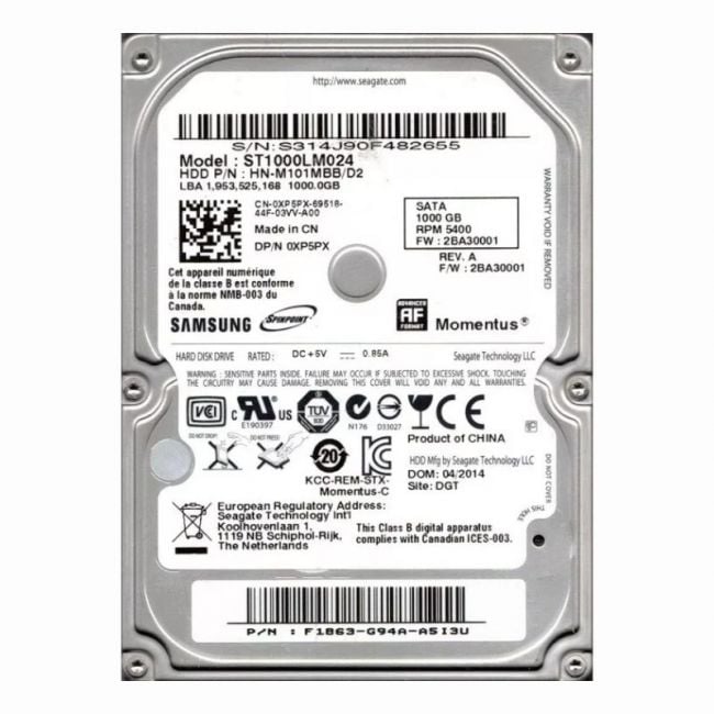 HN-M101MBB/D2 Samsung Spinpoint M8 1TB 5.4K RPM 3Gb/s SATA 8MB Cache 2.5-inch Hard Drive
SKU: HN-M101MBB/D2
Weight: 3.00 lbs
Condition: Refurbished
1TB storage capacity for high-capacity storage needs
5,400 RPM spindle speed for smooth and energy-efficient performance
SATA 3Gb/s interface for reliable data transfer rates
2.5-inch form factor ideal for laptops and portable applications