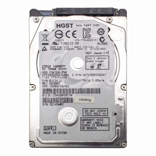 HTE543225A7A384 HGST Hitachi Travelstar Z5K320 250GB 5.4K RPM 3Gb/s SATA 8MB Cache 2.5-inch Internal Hard Drive
SKU: HTE543225A7A384
Weight: 3.00 lbs
Condition: Refurbished
250GB storage capacity ideal for portable devices and laptops
5,400 RPM spindle speed for reliable and efficient performance
SATA 3Gb/s interface ensures quick data transfer rates
2.5-inch form factor with 8MB cache for smooth system integration