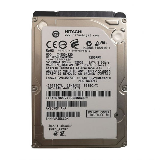 HTS725032A9A364 Hitachi TravelStar 7K500 320GB 7200RPM 16MB Cache SATA 3GB/s 7-Pin 2.5-inch Hard Drive
SKU: HTS725032A9A364
Weight: 3.00 lbs
Condition: Refurbished
✔ 320GB capacity with 7200 RPM speed for efficient performance
✔ 16MB cache and SATA 3Gb/s interface for reliable data transfers
✔ 2.5" form factor, designed for portable and compact devices