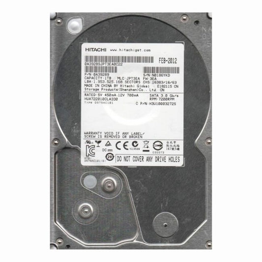 HUA722010CLA330 HGST 1TB 7.2K RPM 3Gb/s SATA 3.5-inch Hard Disk Drive
SKU: HUA722010CLA330
Weight: 3.00 lbs
Condition: Refurbished
1TB storage capacity ideal for mid-range desktop and server systems
7,200 RPM spindle speed for quick data access
SATA 3Gb/s interface for stable and efficient data transfer
3.5-inch form factor offering a reliable, high-capacity solution
