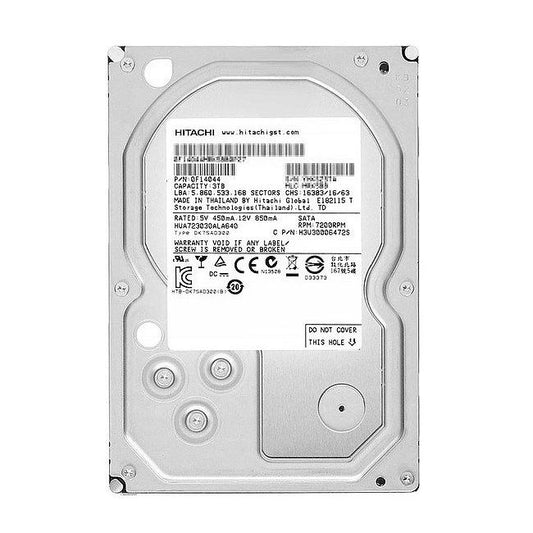 HUA723030ALA640 Hitachi Ultrastar 7K3000 3TB 7200RPM SATA 6Gbps 64MB Cache 3.5-inch Hard Drive
SKU: HUA723030ALA640
Weight: 3.00 lbs
Condition: Refurbished
✔ 3TB capacity with 7200 RPM speed for optimal storage performance
✔ 64MB cache and SATA 6Gbps interface for fast and reliable data transfers
✔ 3.5" form factor designed for enterprise-class durability and efficiency