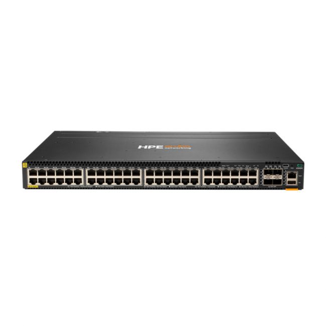 JL661A HP Aruba 6300M 48 x Ports 1000Base-T Class4 PoE+ + 4 x Ports 50GbE SFP56 1U Rack-mountable Layer 3 Managed Stackable Gigabit Ethernet Network Switch