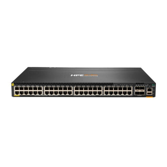 JL661A HP Aruba 6300M 48 x Ports 1000Base-T Class4 PoE+ + 4 x Ports 50GbE SFP56 1U Rack-mountable Layer 3 Managed Stackable Gigabit Ethernet Network Switch