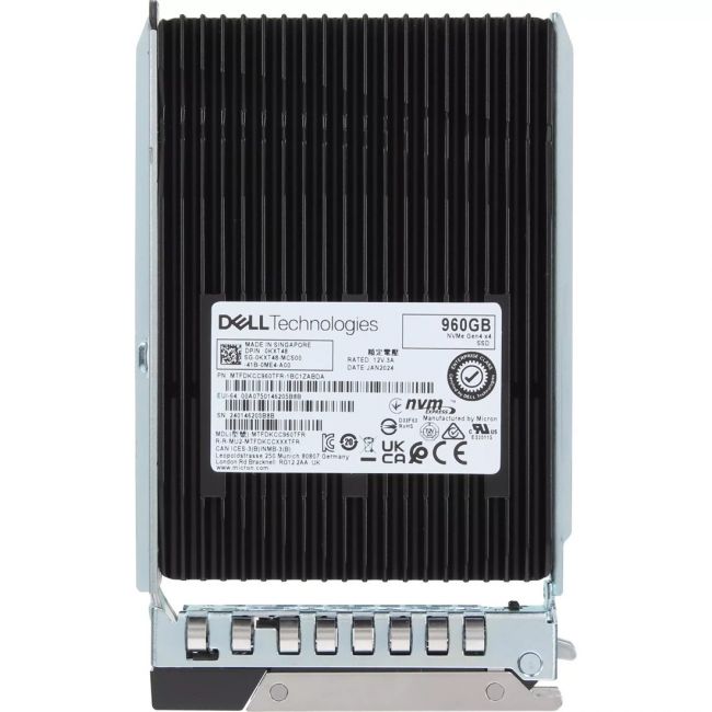 KXT48 Dell 960GB DC PCIe Gen 4.0 x4 NVMe Read Intensive U.2 Solid State Drive with Carrier
SKU: KXT48
Weight: 3.00 lbs
Condition: Refurbished
960GB capacity optimized for read-intensive workloads
PCIe Gen 4.0 x4 NVMe interface for ultra-fast data transfer
Read-intensive design balances speed with endurance
U.2 form factor with carrier for easy integration