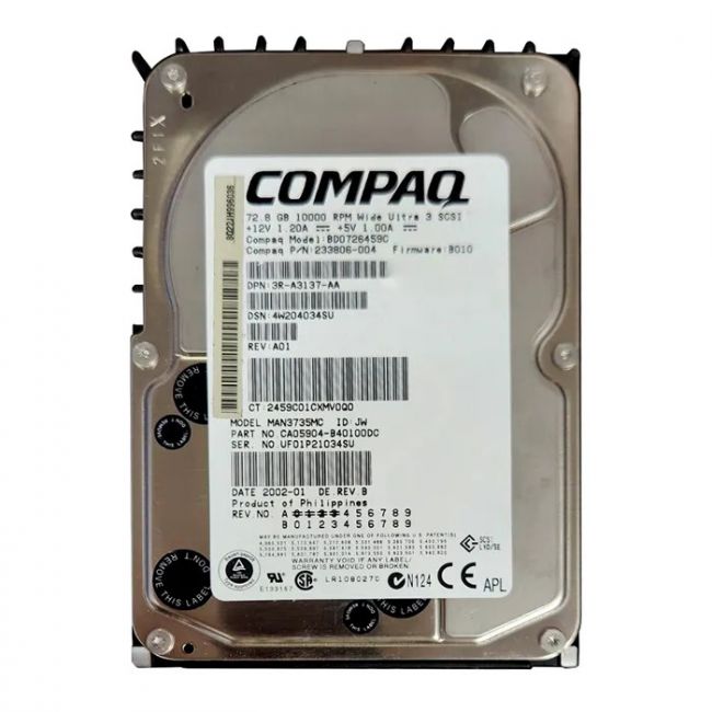 MAN3735MC Fujitsu 73GB 10K RPM Ultra-160 SCSI 8MB Cache 3.5-inch Hard Drive
SKU: MAN3735MC
Weight: 3.00 lbs
Condition: Refurbished
73GB capacity for high-performance data storage
Ultra-160 SCSI interface for fast data transfer speeds
10,000 RPM spindle speed for quick access times
8MB cache to enhance performance for demanding applications
