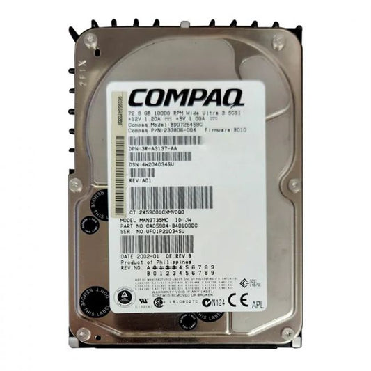 MAN3735MC Fujitsu 73GB 10K RPM Ultra-160 SCSI 8MB Cache 3.5-inch Hard Drive
SKU: MAN3735MC
Weight: 3.00 lbs
Condition: Refurbished
73GB capacity for high-performance data storage
Ultra-160 SCSI interface for fast data transfer speeds
10,000 RPM spindle speed for quick access times
8MB cache to enhance performance for demanding applications