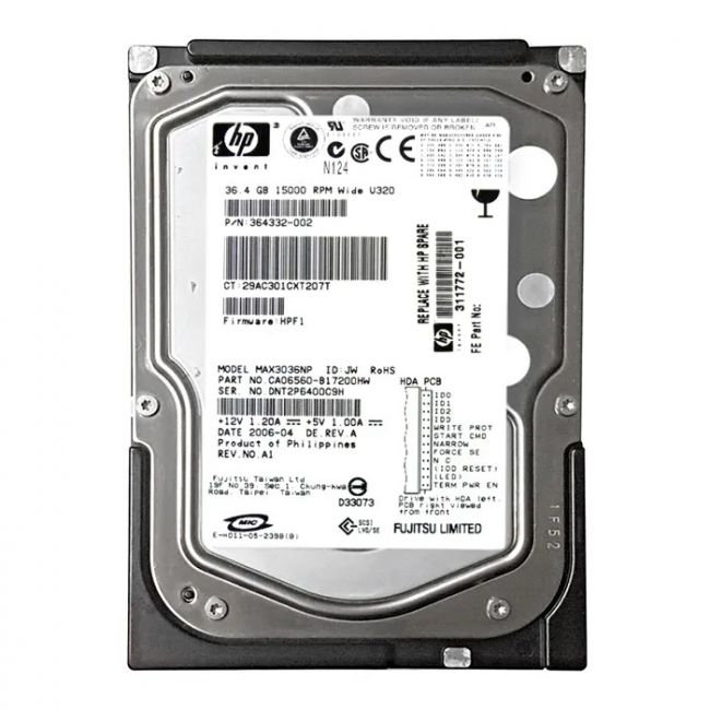 MAX3036NP Fujitsu 36GB 15K RPM Ultra-320 SCSI 8MB Cache 3.5-inch Hard Drive